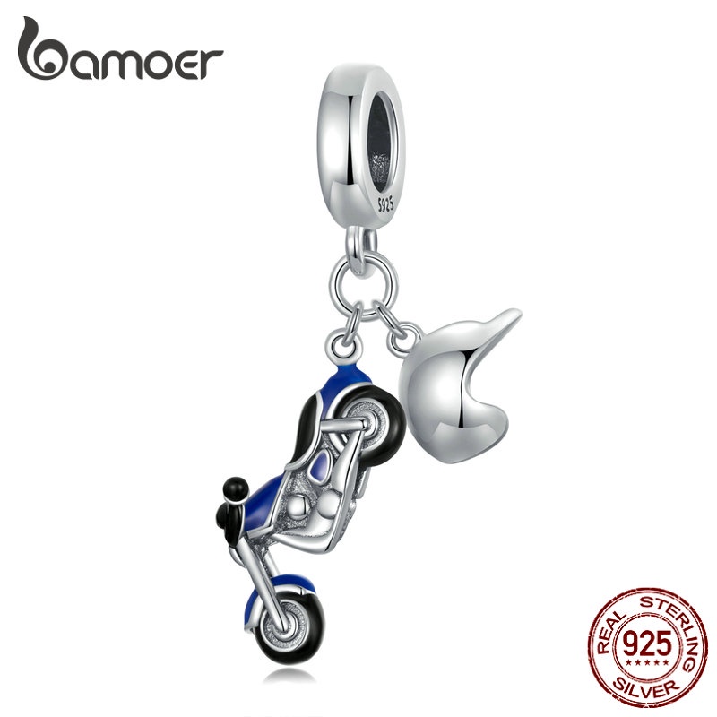 Hạt Charm bạc 925 Hình Xe Máy Bamoer