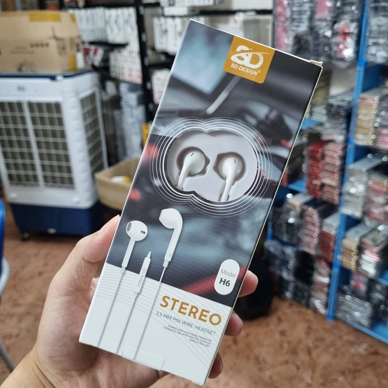 Tai nghe dây H6 SD chính hãng, tay nghe chuẩn bass, có mic, tai ghe bảo hành 12 tháng