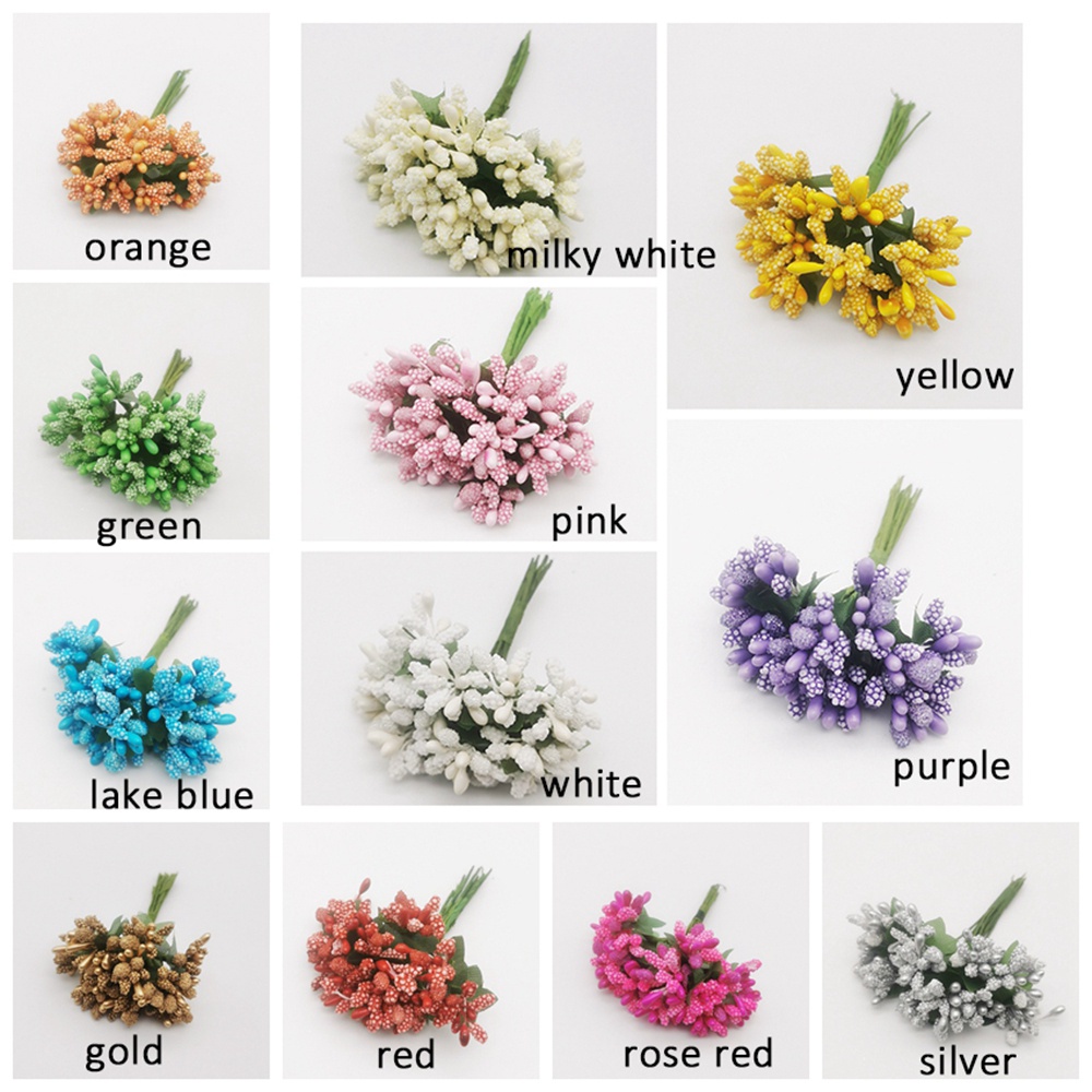 Set 12 / 144 Cành Hoa Giả Dùng Trang Trí Tiệc Cưới / Nhà Cửa Diy