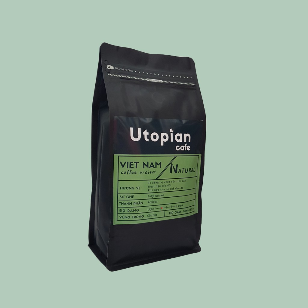 Cà phê Utopian - Natural - Hương vị từ Arabica Cầu Đất - 1Kg