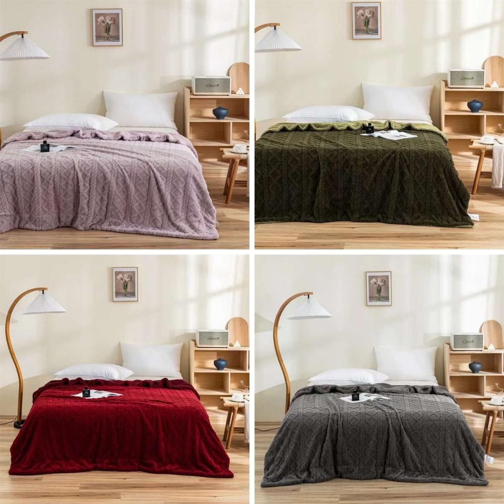 Chăn lông cừu giữ nhiệt mùa đông Tafurong bản mặt bụng cùng màu Otama Bedding kích thước 2mx2m3 nặng 2kg3