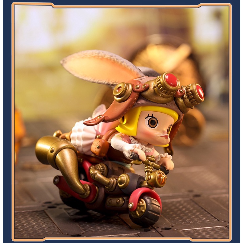 Molly Steam Punk Búp Bê Popmart Mặc Đồ Đi Xe Đạp Hình Động Vật Dễ Thương