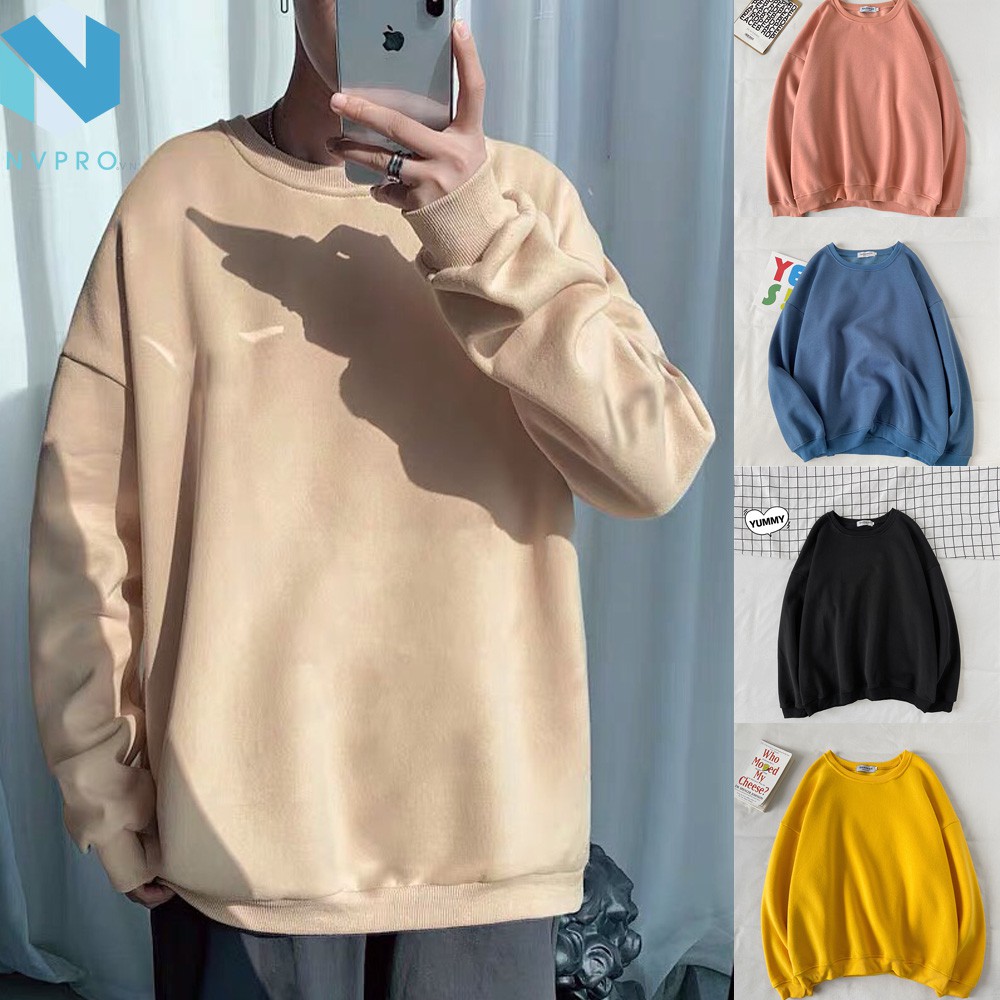 Áo sweater Unisex cổ tròn tay dài from rộng chất liệu nỉ ngoại NG004 | WebRaoVat - webraovat.net.vn