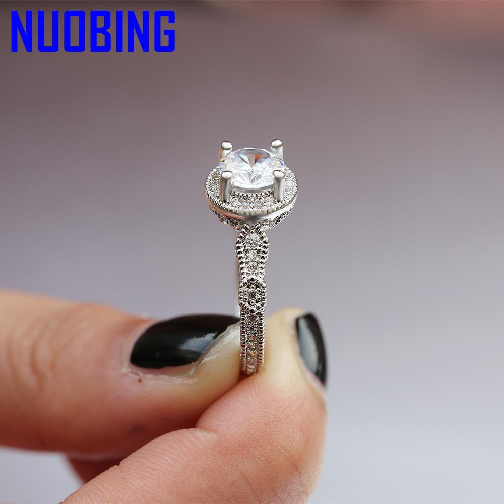 Nhẫn Mạ Vàng Trắng 14k Đính Đá Quý Thời Trang Cho Nam Nữ