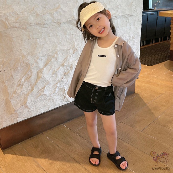 Giày sandal chống trượt màu trơn phong cách Hàn Quốc thời trang mùa hè cho bé trai và bé gái
