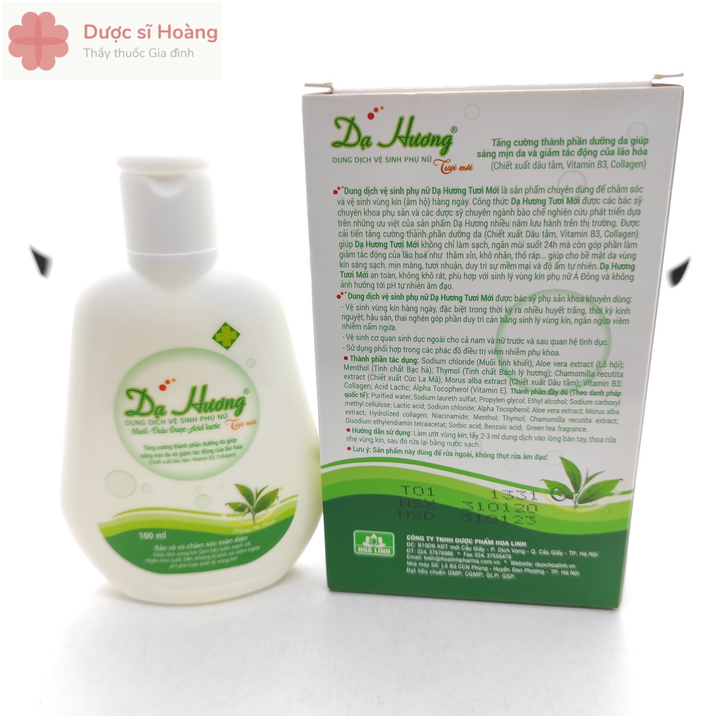 Dung Dịch Vệ Sinh Phụ Nữ Dạ Hương Tươi Mới - Hương Trà Xanh - 100ml