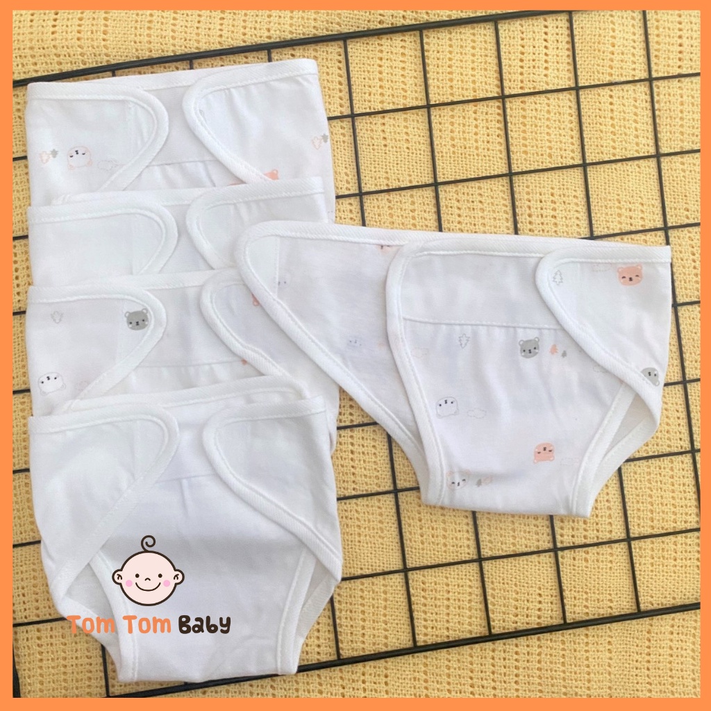 Set 5 tã vải sơ sinh cotton Sweetie | Size 1,2,3 cho bé sơ sinh - 9kg | Miếng dán bo viền, chất vải mềm mịn