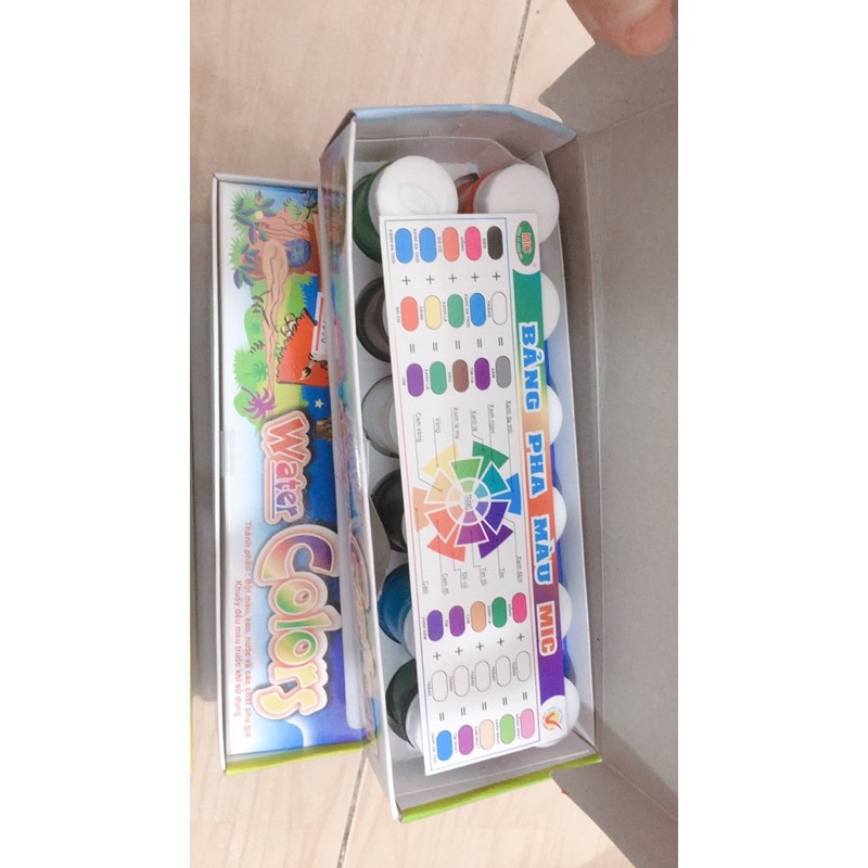 12 lọ màu nước water color kèm cọ bảng khay pha màu Việt nam Mic mã 287 rẻ