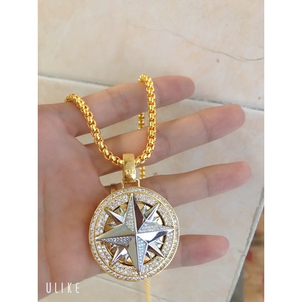 dây chuyền nam mạ vàng,dây chuyền chữ công mặt sao phong độ đẳng cấp