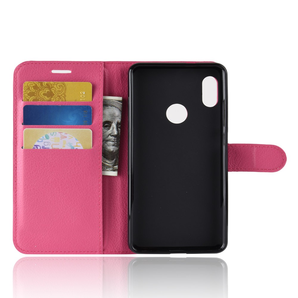 Vỏ Bao Da Pu Màu Trơn Có Ngăn Đựng Thẻ Tiện Dụng Cho Xiaomi Redmi Note 5 Pro Đứng