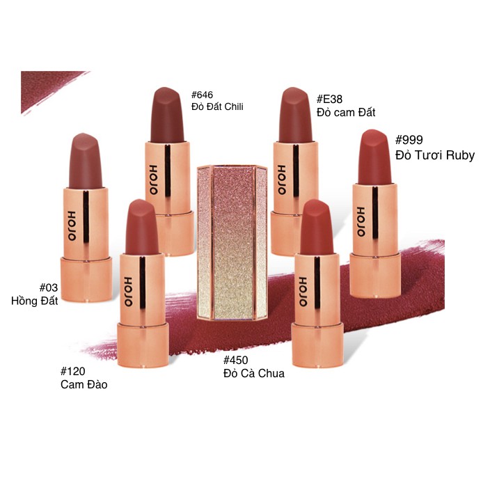 Son thỏi lì Hojo siêu đẹp với thiết kế vỏ lấp lánh thời trang cho phái đẹp | BigBuy360 - bigbuy360.vn