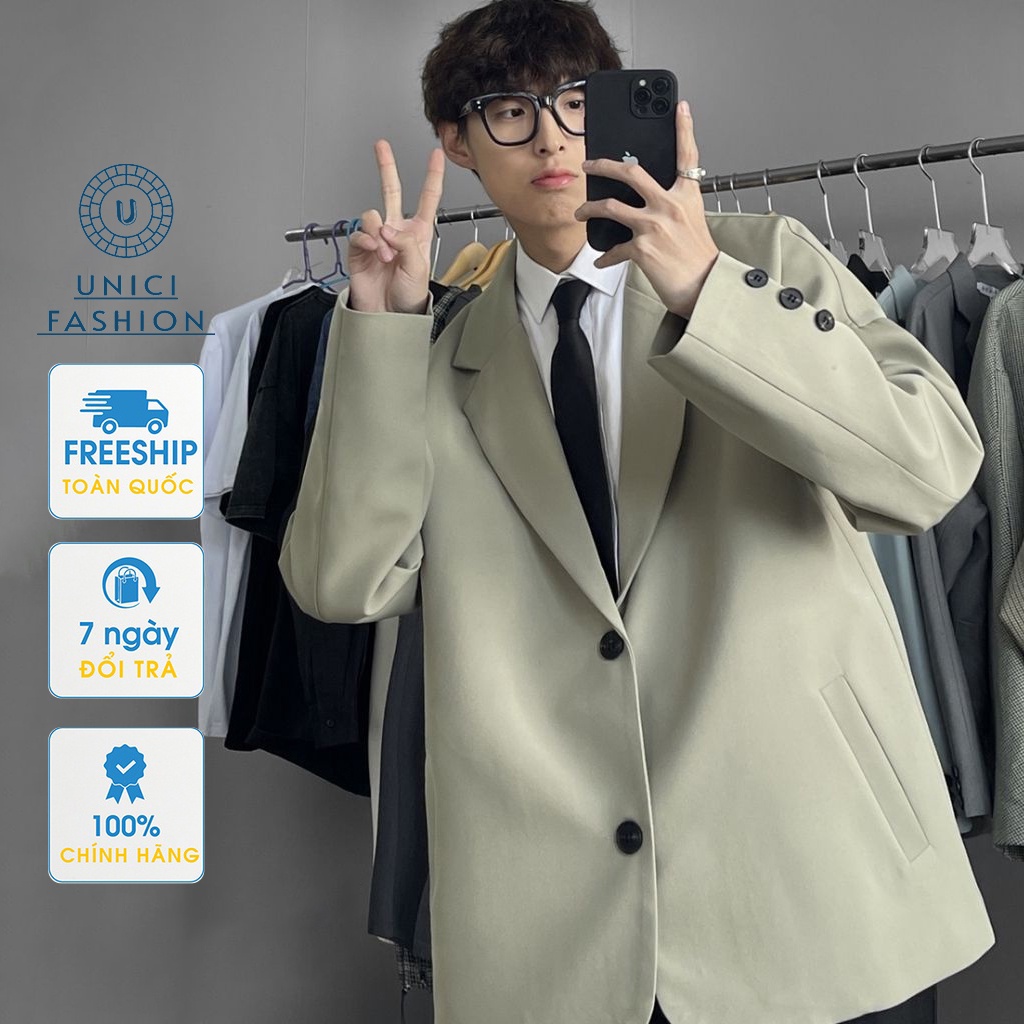 Áo khoác nam, áo blazer nam form rộng phong cách Hàn Quốc UNICI AD006