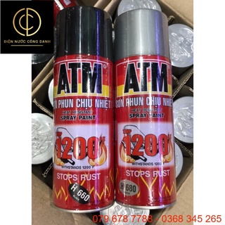 Sơn xịt ATM chịu nhiệt Đen nhám, Bạc