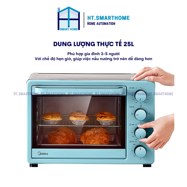 Lò nướng Midea PT2531 dung tích 25L - Lò nướng bánh gia đình tự động đa chức năng dung tích lớn