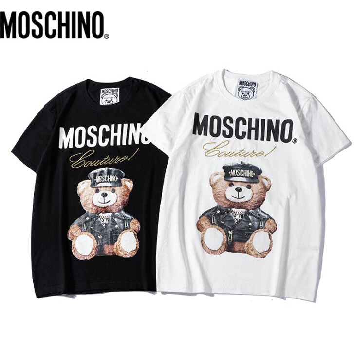 Áo thun cotton ngắn tay in họa tiết Moschino