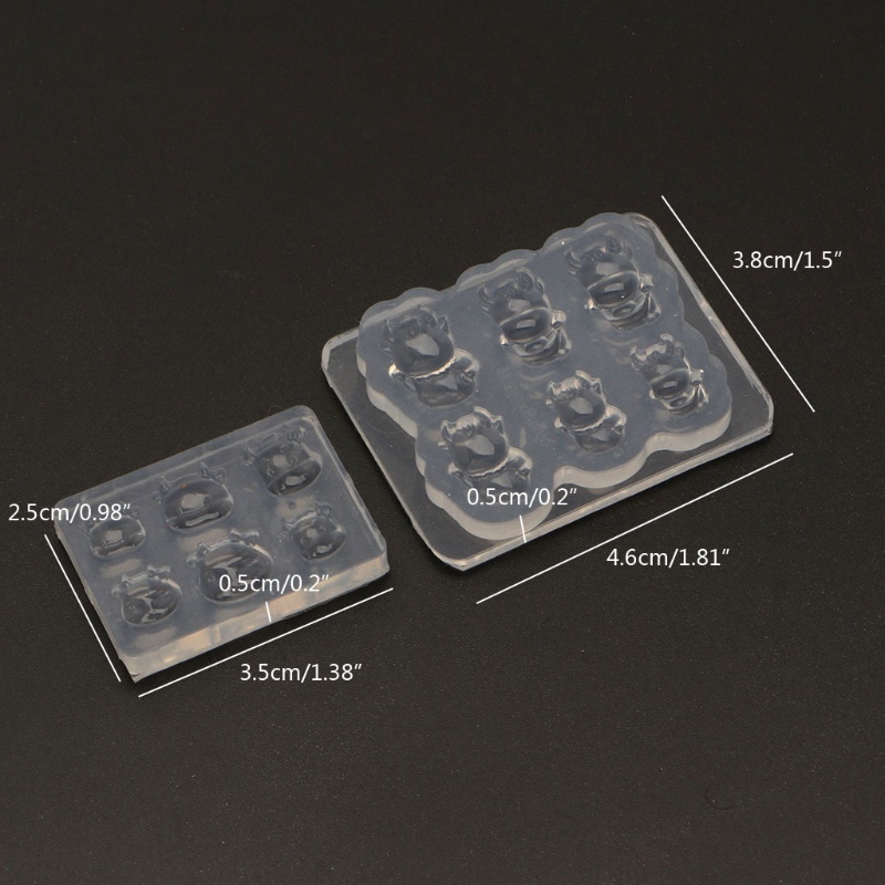 Khuôn silicone làm mặt vòng cổ hình bò sữa mini DIY