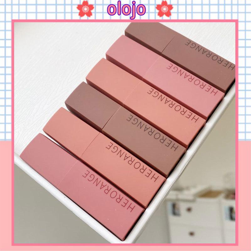 ⚜️Son môi Herorange kết cấu mờ dưỡng ẩm mềm mại kháng nước trang điểm lâu trôi