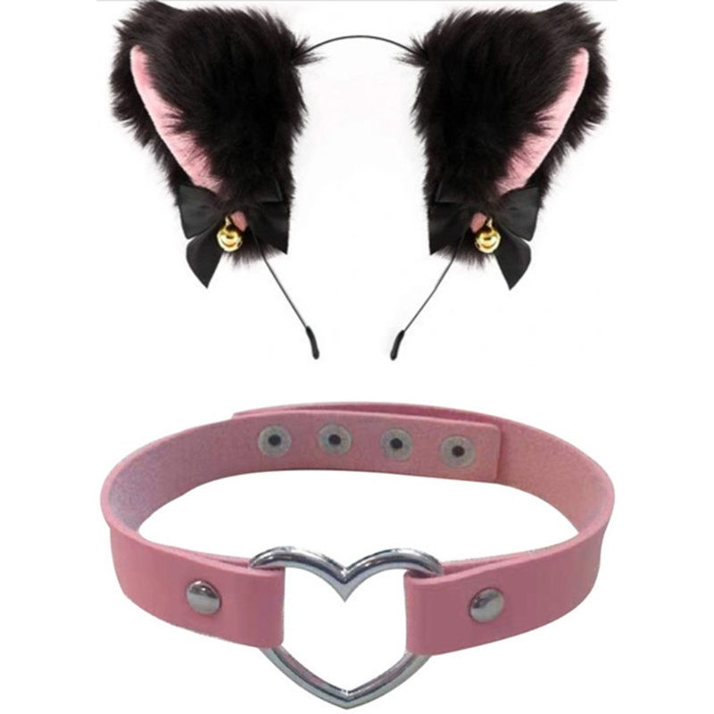 Băng Đô Tai Mèo Đính Nơ Và Chuông Siêu Đáng Yêu