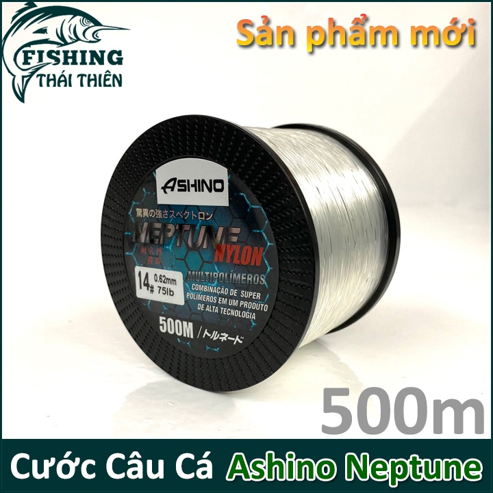 Dây Câu, Cước Câu Cá Siêu Bền Ashino Neptune Cuộn Dài 500m Màu Trắng Dùng Câu Cá Tra, Làm Thẻo Câu