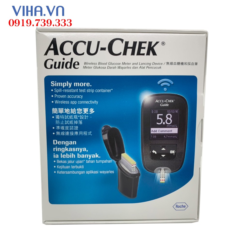 Máy đo đường huyết  Accuchek Guide  chính hãng  nhập mỹ  Tặng 25 test 25 kim