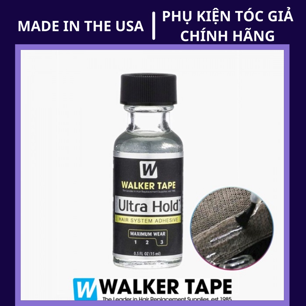[MADE IN THE USA] Keo dán tóc Ultra hold 15ml [1 Bottle 0.5oz Walker Ultra Hold Glue]