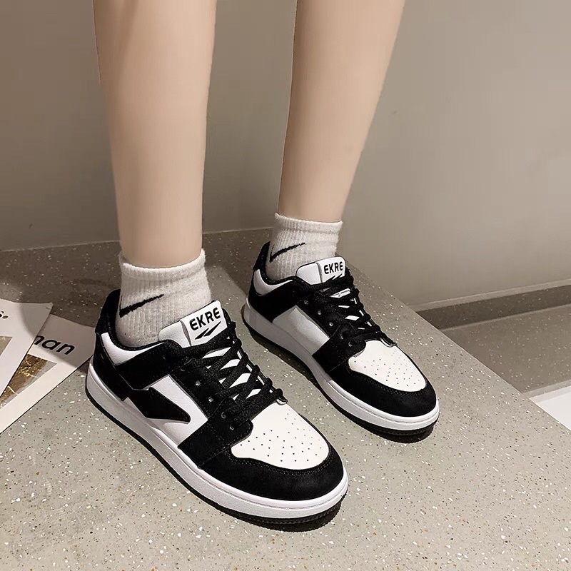 Giày sneaker nữ cổ thấp Jd da lộn phối màu siêu hottrend [Kèm video feedback của khách]