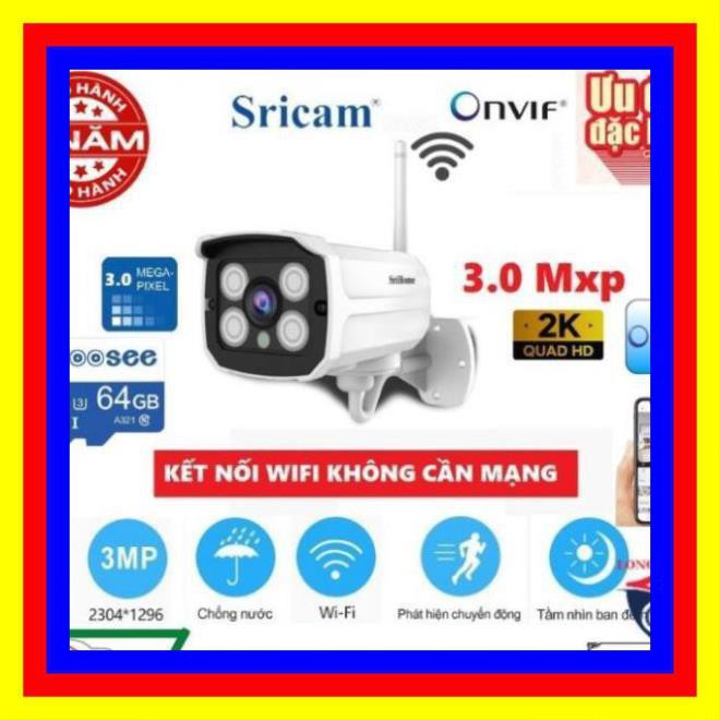 Camera wifi ngoài trời Srihome Sh024 , phát hiện chuyển động , chế độ offline tiện dụng AP hotspot , camera ip , camera