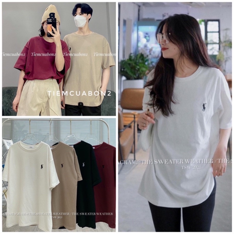[Rẻ Vô Địch] Áo Thun Tay Lỡ Unisex Thêu Logo Form Rộng Ảnh Thật Đủ Màu
