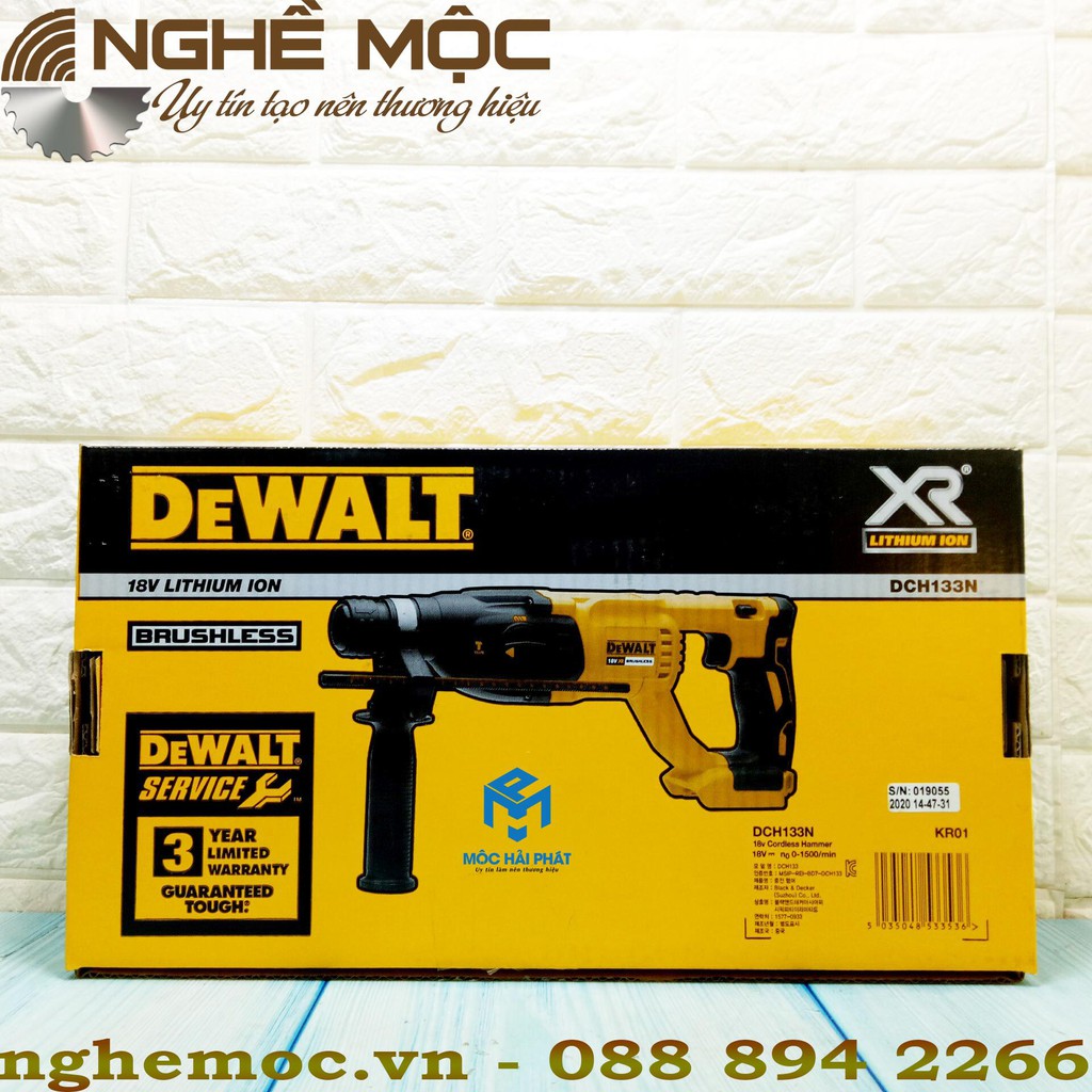 Body khoan bê tông pin DeWALT 18V DCH133N