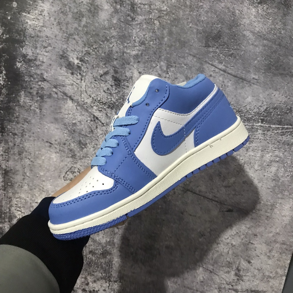 Giày thể thao JORDAN 1 XANH DƯƠNG CỔ THẤP hot trend nam nữ, Giày sneaker JD1 xanh dương thấp cổ dùng đi học,tập gym