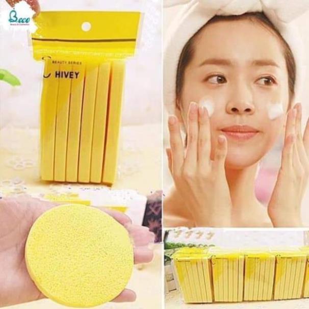 Bọt biển - Bông nở rửa mặt Chivey 12 miếng / Miếng mút rửa mặt bọt biển dạng nén ( Gói 12 thanh) - Ads.cosmetics