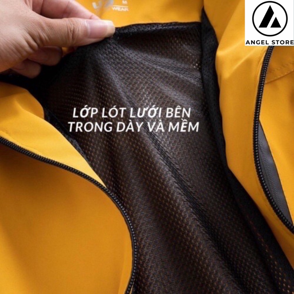 Áo khoác gió nam nữ 2 lớp chống nước chống gió cao cấp, áo gió nam nữ ANGEL STORE chất liệu gió tráng bạc ngăn tia UV