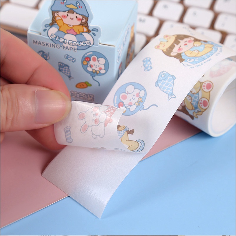 Washi tape phong cách hoạt hình WS16 - Băng dính họa tiết cute trang trí sổ tay
