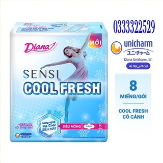 Băng vệ sinh DIANA SENSI COOL FRESH siêu mỏng (cánh)