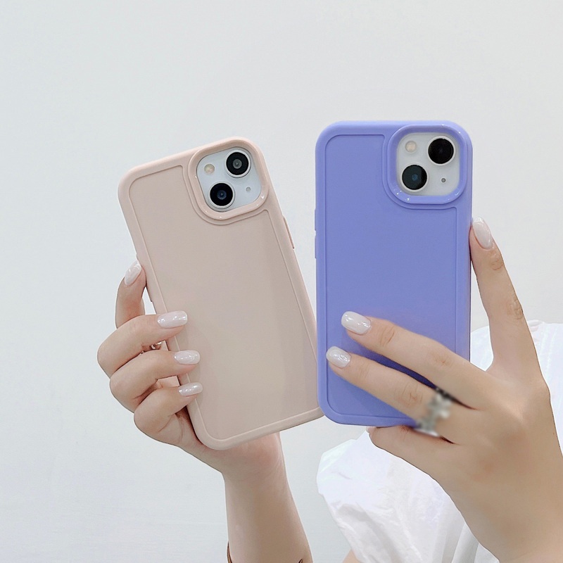 Ốp Điện Thoại Silicon Chống Sốc Chống Rơi Màu Kẹo Cho iPhone 14 13 12 11 Pro Max XS XR