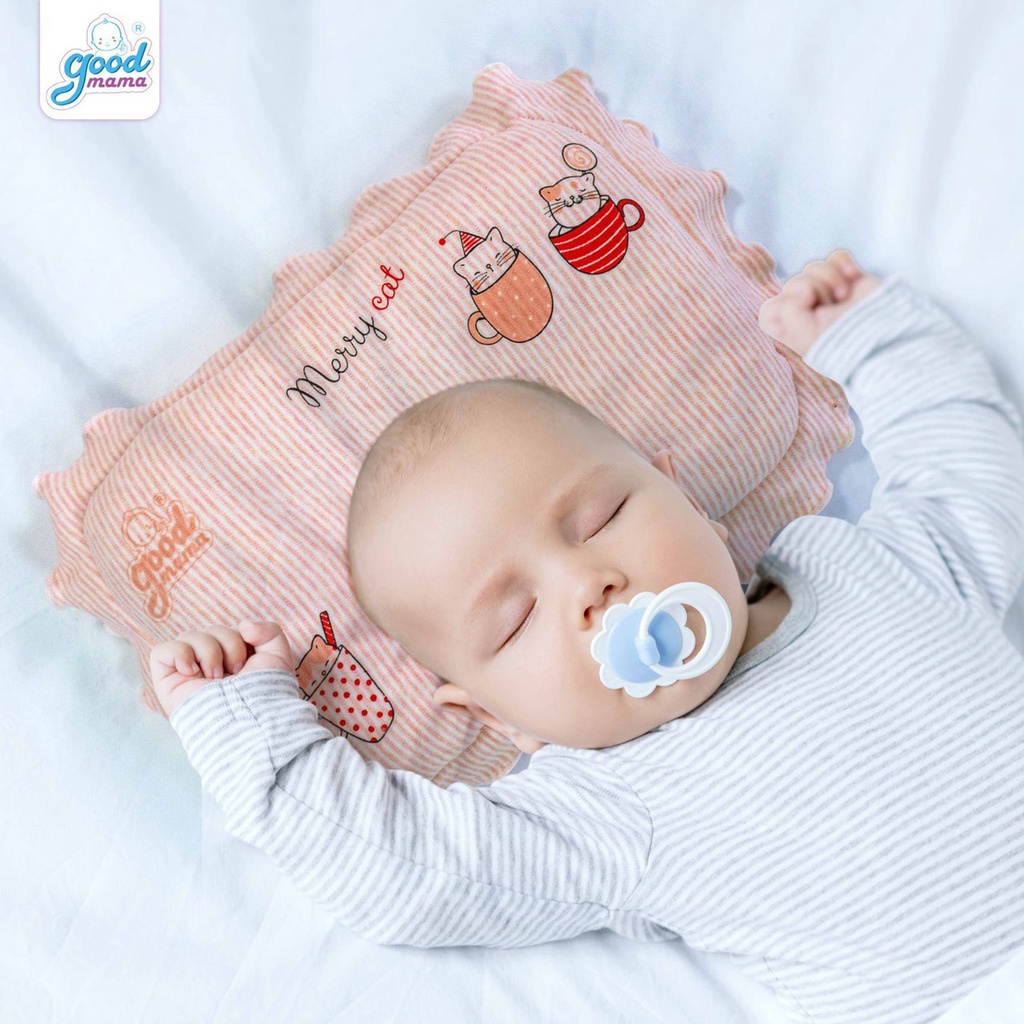 Gối kẻ sơ sinh Goodmama hàng chính hãng cao cấp cho bé