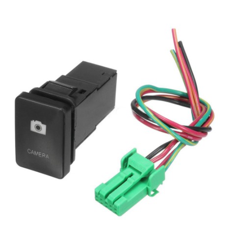 Công tắc Bật Tắt camera có chữ đèn led 4 dây trước sau lùi hành trình 12V cho xe hơi ô tô Toyota nút nhấn ấn