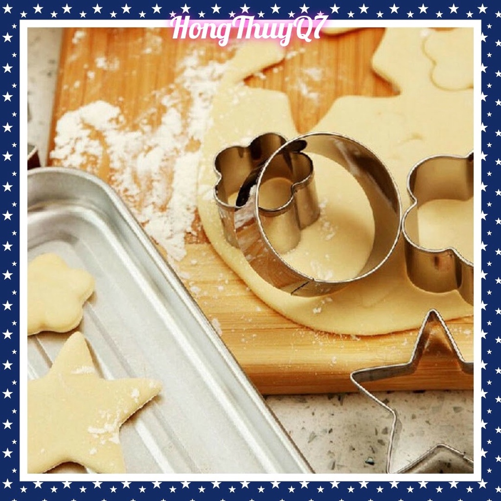 Khuôn Tròn, Hình Trái Tim, Hoa, Sao Làm Bánh Quy, Cookies, Cắt Trái Cây, Rau Câu, Cơm Nắm /3.48/- HongThuyQ7