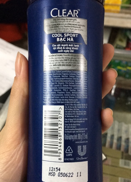 Dầu Gội Sạch Gàu Clear Bạc Hà Chai 170g