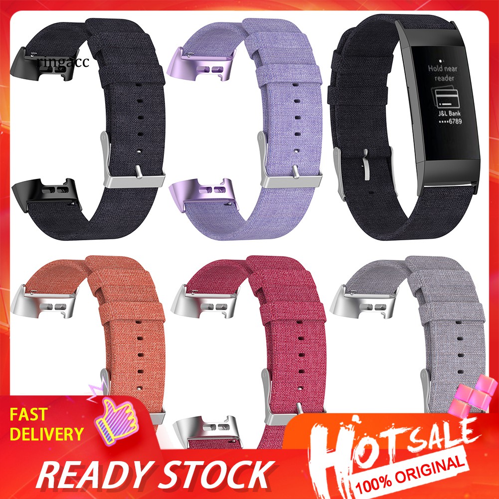 Dây Đeo Thay Thế Chất Liệu Vải Dù Có Thể Điều Chỉnh Cho Fitbit Charge3