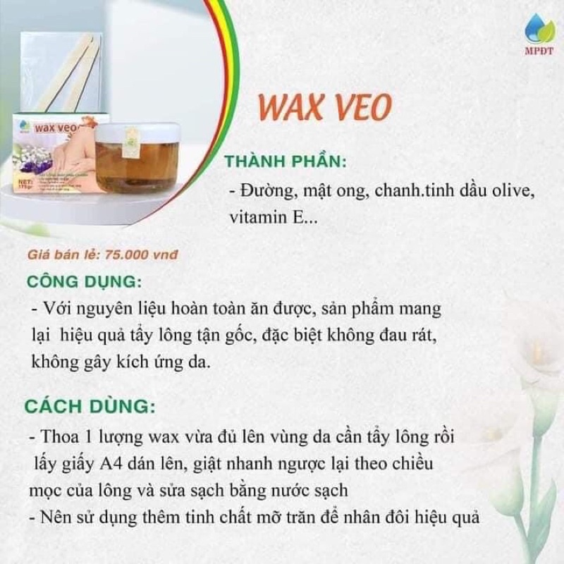 Combo triệt lông Wax Veo 175gr và Mỡ Trăn Nstore 75ml tặng kèm que gỗ và quà