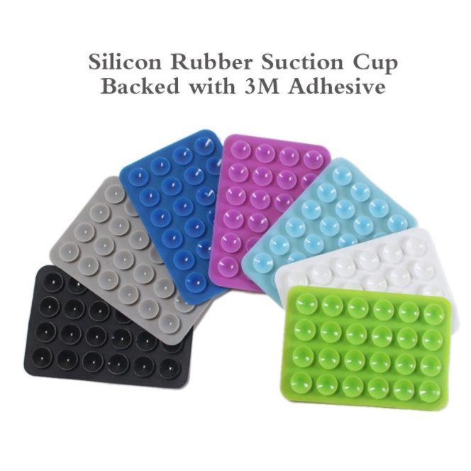 Set 5 Miếng Dán Hai Mặt Giữ Điện Thoại Bằng Cao Su Silicone 3M Có Giác Hút Dành Cho Xe Hơi