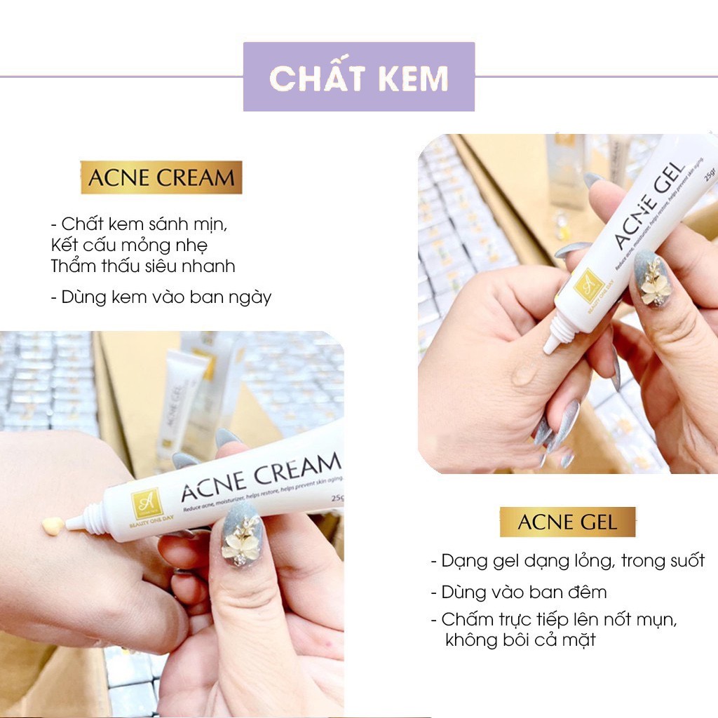 Kem Ngừa Mụn Thâm 2021 dưỡng trắng da gồm serum chấm mụn và Kem dưỡng ngừa thâm Loại bỏ mụn ẩn, cám, đầu đen, mụn bọc