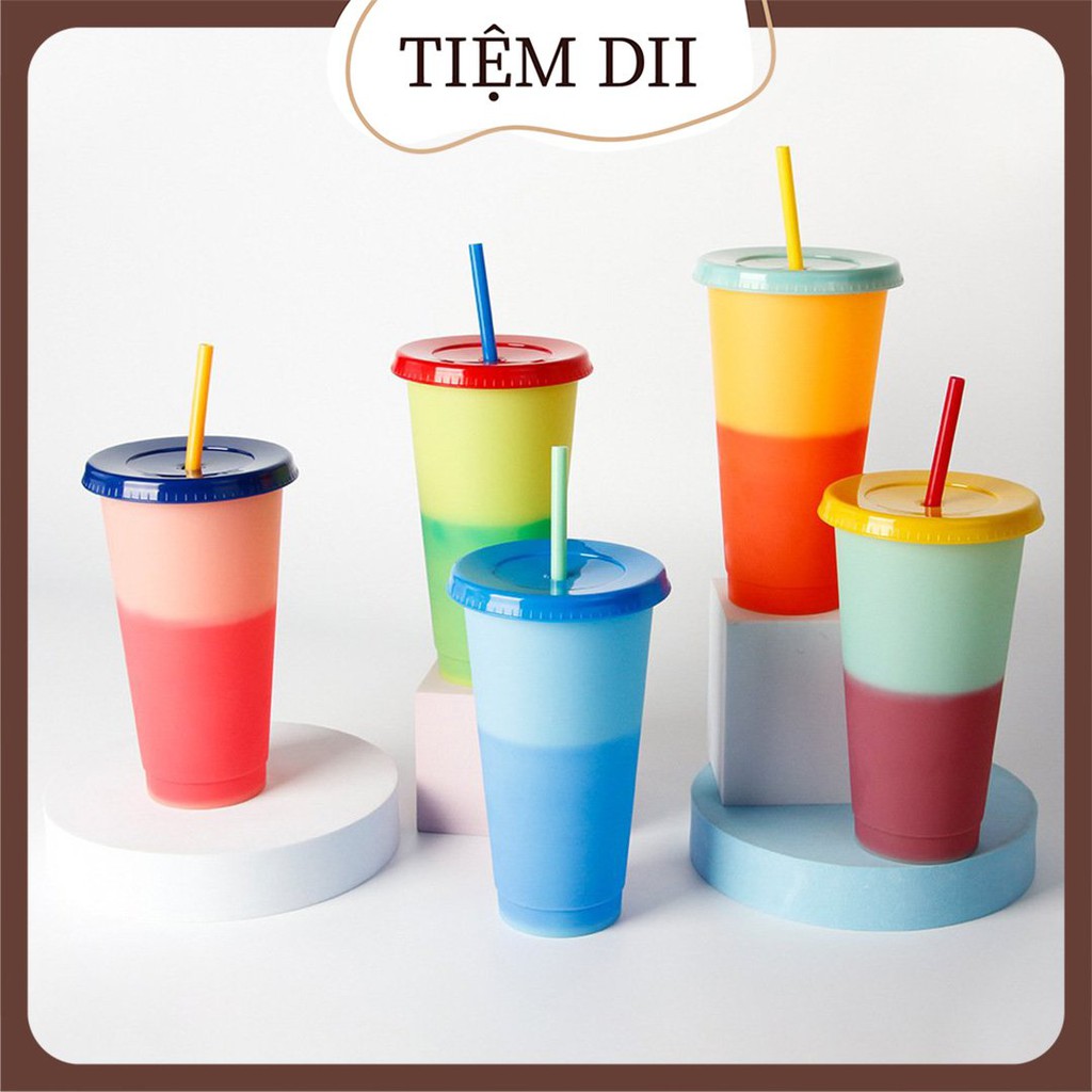 [Hàng Sẵn] Cốc Uống Nước Đổi Màu Theo Nhiệt Độ Hot Trend Douyin Cốc 600ml Đựng Nóng Lạnh Thoải Mái