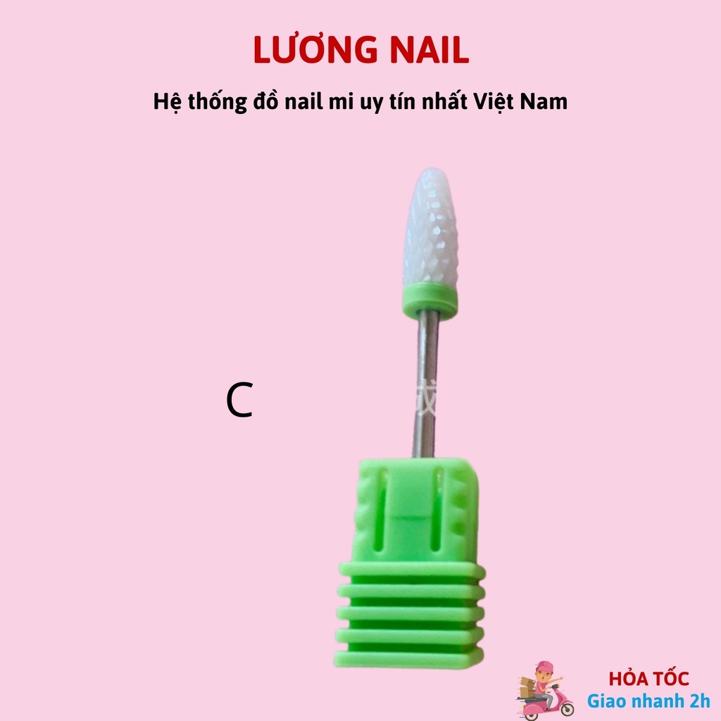 Đầu mài sứ nail đầu mài phá gel đầu mài mịn móng