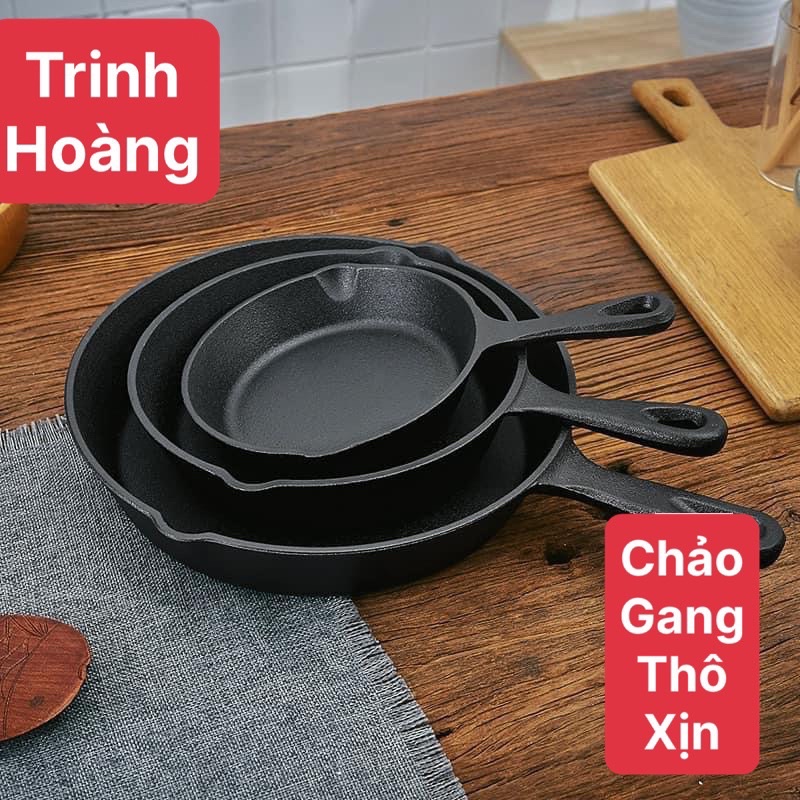 Chảo gang đúc nguyên khối (dùng được cho mọi loại bếp)