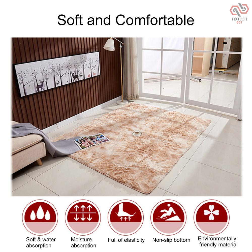 Ultra Soft Tie-Dye Style Gradient Color Carpet Floor Bedroom Mat Rectangle Shape Fluffy Rug for Living Room Bedroom Balcony Hallway Mat