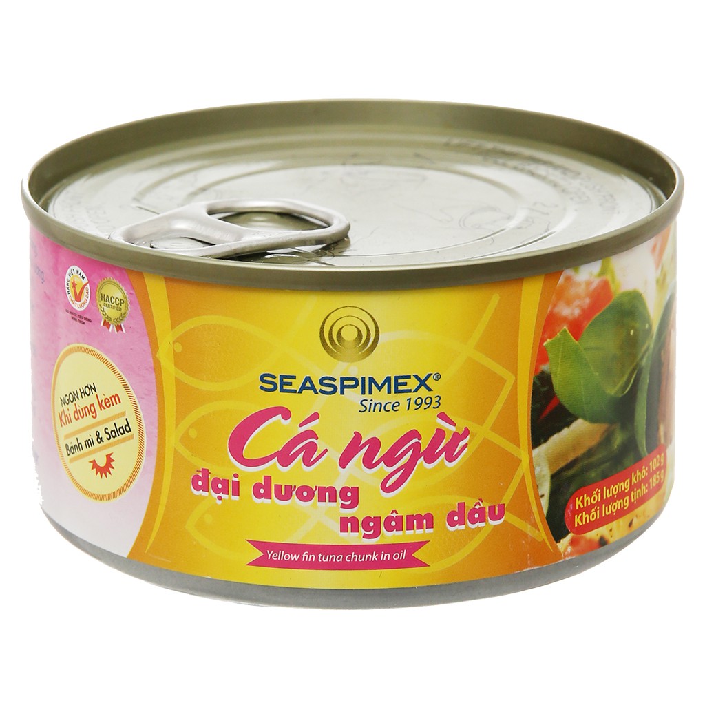 Cá ngừ đại dương ngâm dầu Seaspimex hộp 185g