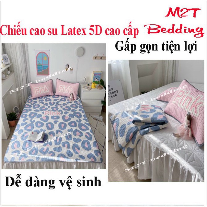 Chiếu điều hòa Latex mủ cao su non M2T bedding họa tiết 5D mát lạnh chuẩn hàng loại 1 [Free ship]