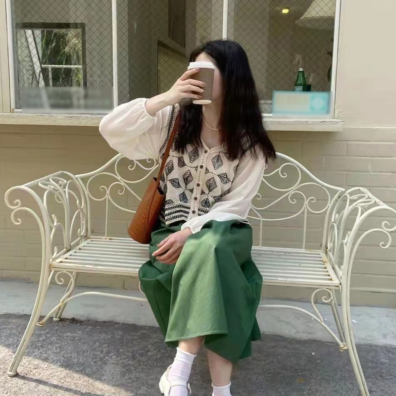 Áo Sơ Mi Chiffon Tay Dài Dáng Rộng Cổ Chữ V Phối Nút Thời Trang Cho Nữ